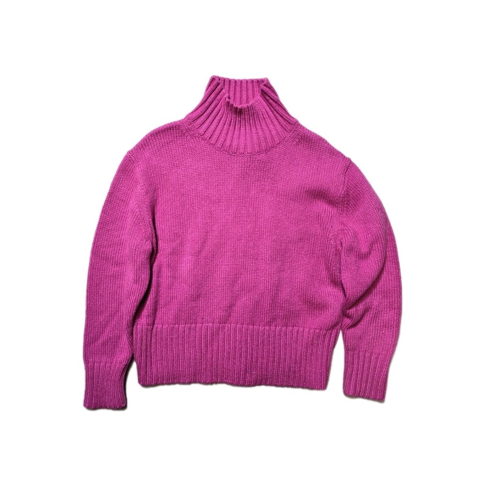 Ann Taylor Ribbed Turtleneck Sweater Pink Small